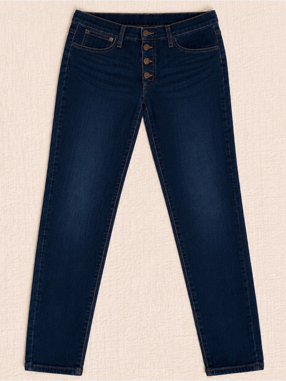 J. Crew Dark Blue Skinny Button-Fly Jeans